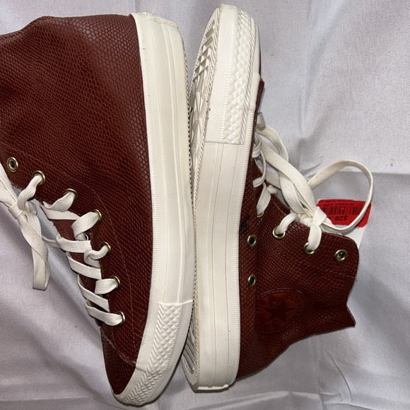 Converse Chuck Taylor Gemma Exotics high top shoes brown size 7 faux snake skin - Picture 9 of 9